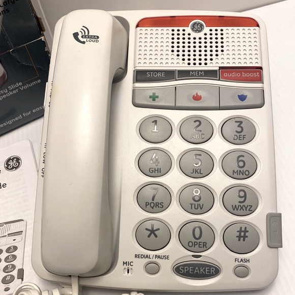 GE 29568GE1 Telephone Mild Hearing Loss Extra Lg Buttons Amplified Ringer Used - Picture 3 of 8